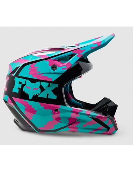 Helmet FOX V1 Nuklr Teal 2023 29663-176 Fox Motocross Helmets