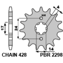 Front sprocket PBR Valenti 50 2011-2021 Derbi engine
