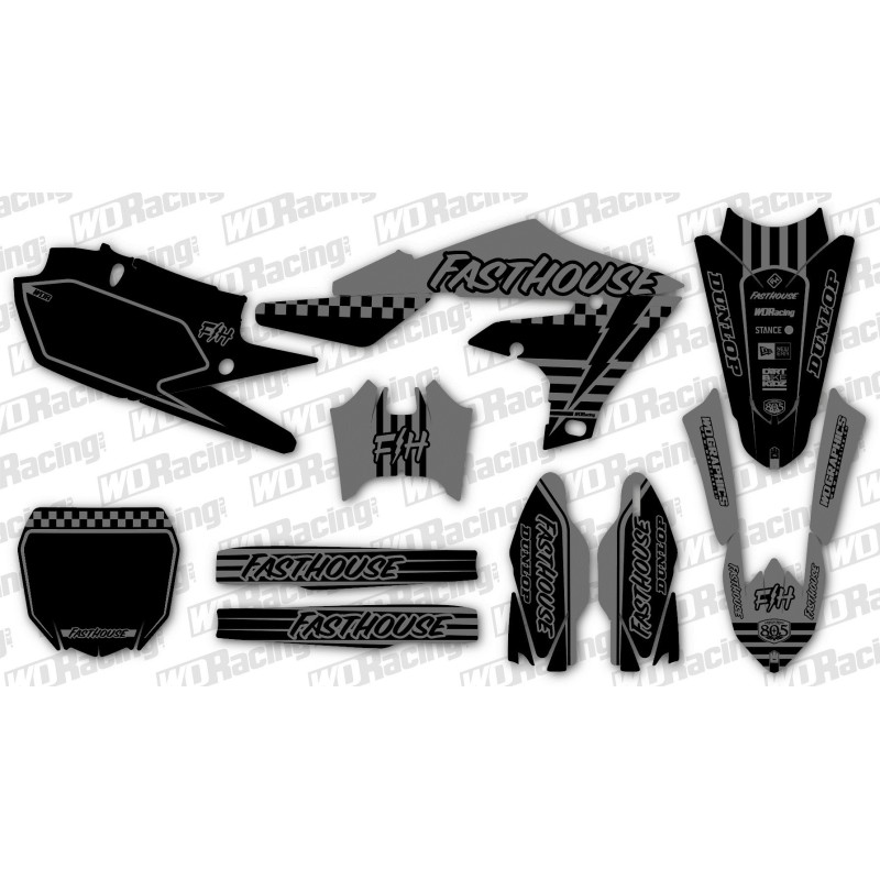 Kit Autocollants Yamaha Fasthouse noir