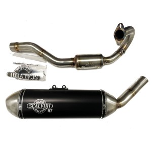 Scarico Completo Fantic XMF-XEF 125 4T iniezione 21-Silenziatore anodizzato nero