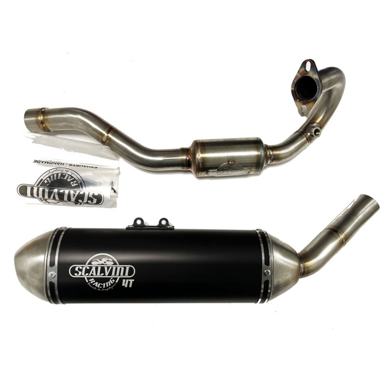 Scarico Completo Fantic XMF-XEF 125 4T iniezione 21-Silenziatore anodizzato nero