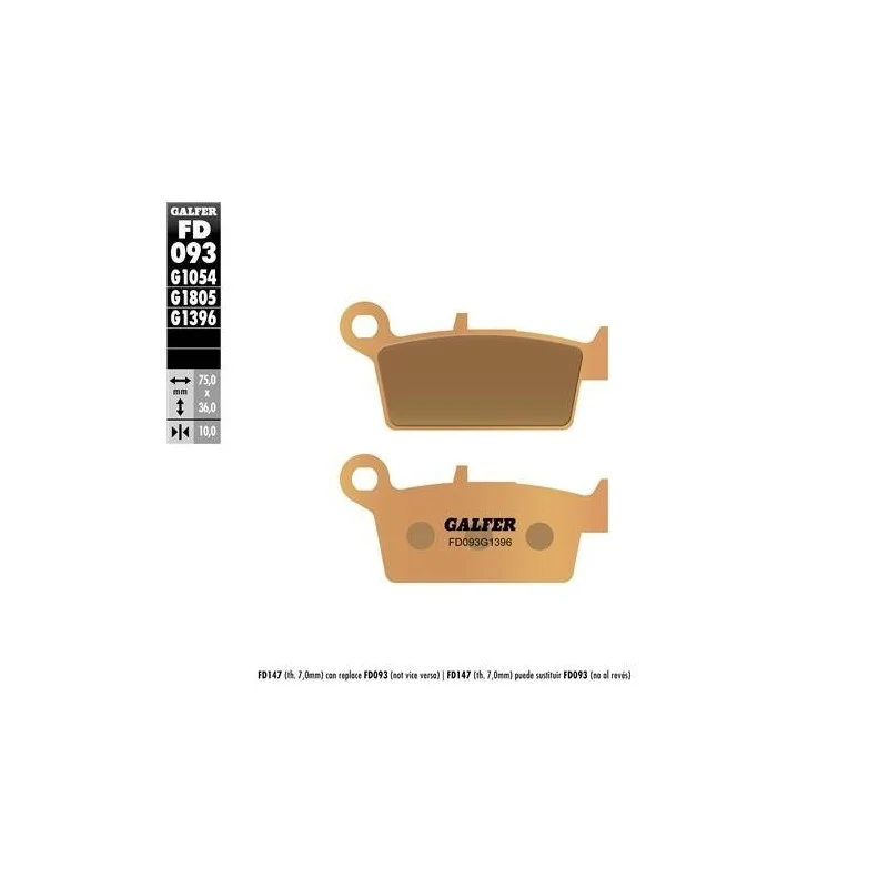 Pastiglie freno posteriori Galfer-Honda-Fantic-Kawasaki-Yamaha-Suzuki