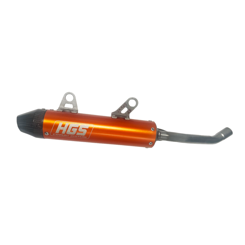 Silenziatore HGS KTM SX 125 2023- Husqvarna TC 125 2023- arancione fondello carbonio
