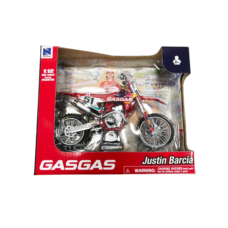 Diecast bike rougeBULL GASGAS MC450F JUSTIN BARCIA 51 1:12