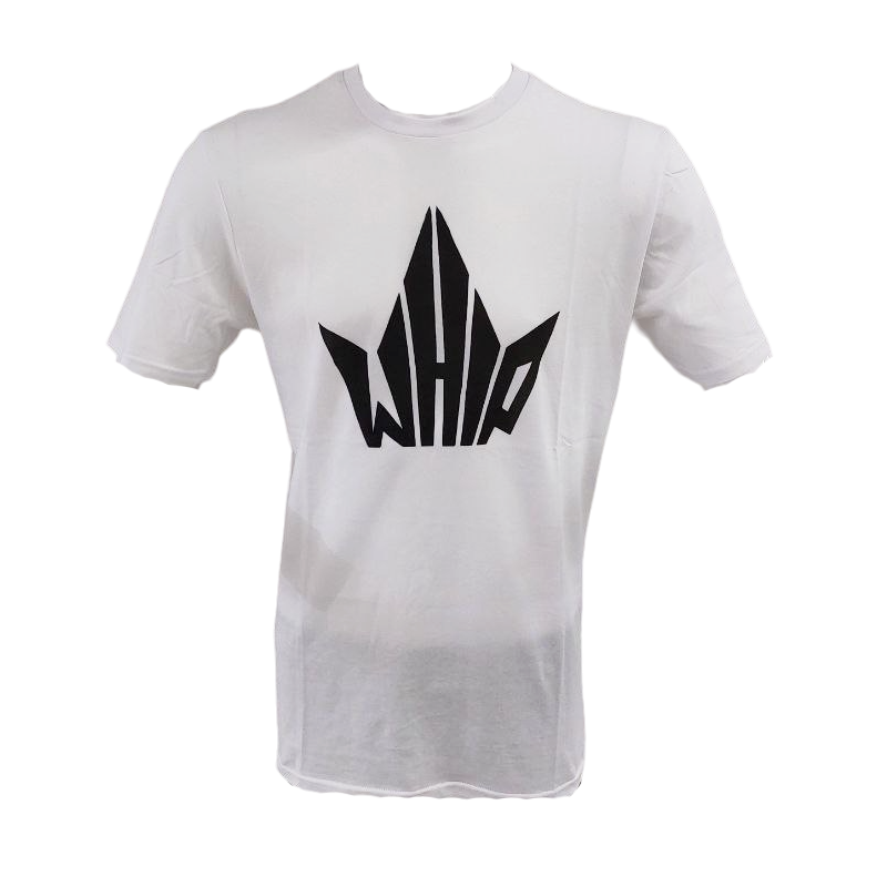 T-shirt man Whip bianca logo nero
