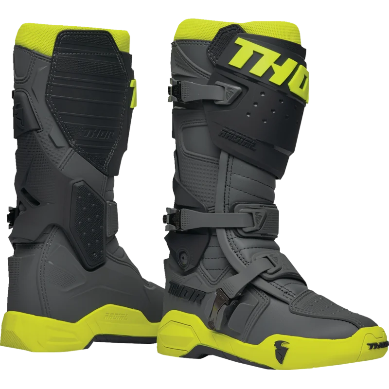 Stivali Motocross Thor Radial grigio/giallo fluo