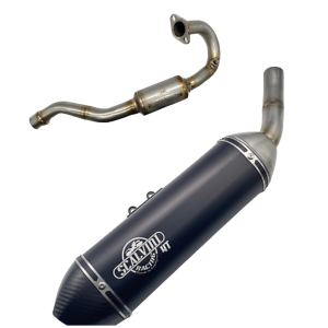Scarico Completo Fantic XMF-XEF 125 4T iniezione 21-Silenziatore anodizzato nero con fondello in car