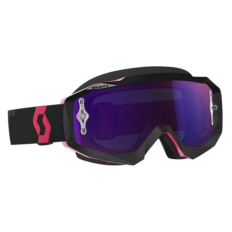 Maschera occhiale Scott Hustle MX Nera Rosa Fluo Viola Mirror