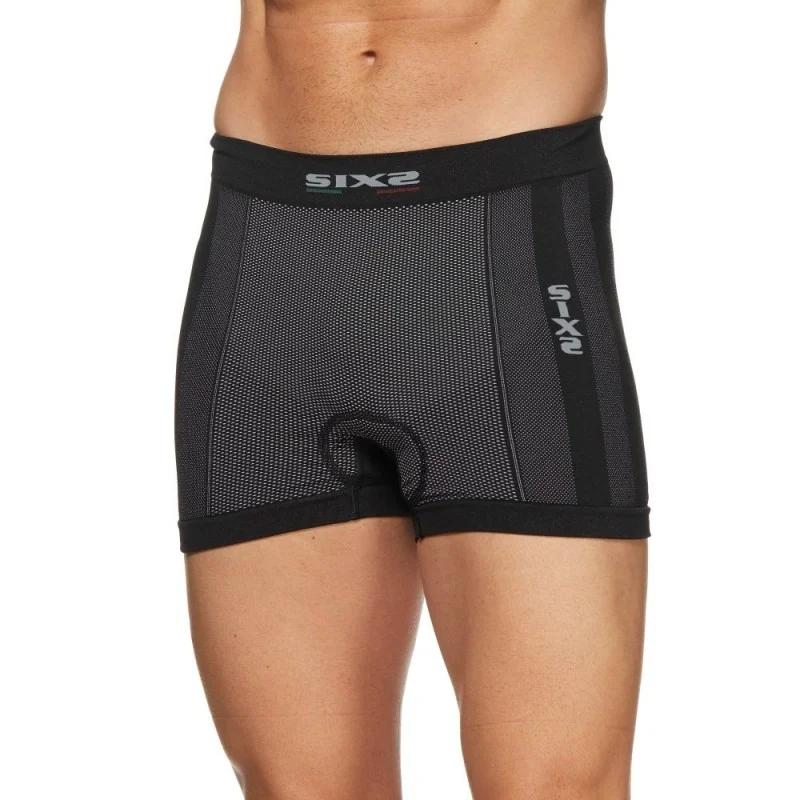 Boxer Intimo Sportivo carbon con fondello SIXS Nero Carbonio
