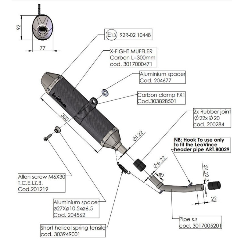 Silenziatore LeoVince Beta RR 50 2021-2022