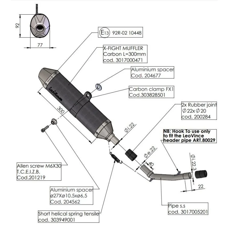 Schalldämpfer LeoVince Beta RR 50 2021-2022