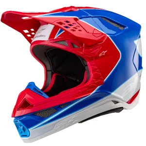 casque Alpinestars SM10 AEON BRIGHT RED BLUE