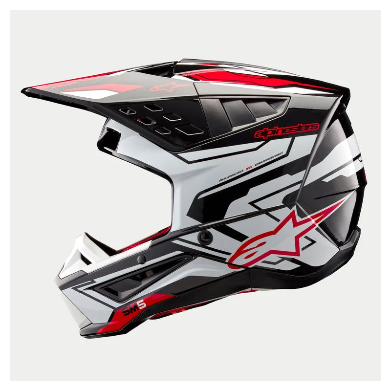 Helmet Alpinestars ACTION 2 Black/White/Bright Red Glossy