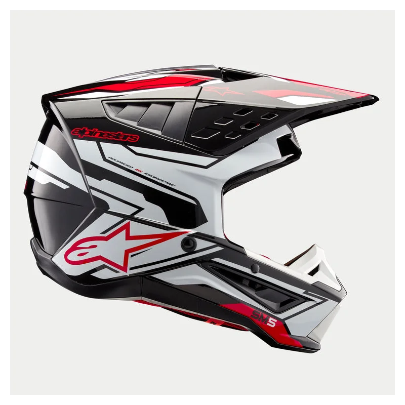 Helm Alpinestars SM5 ACTION 2 Black/White/Bright Red Glossy