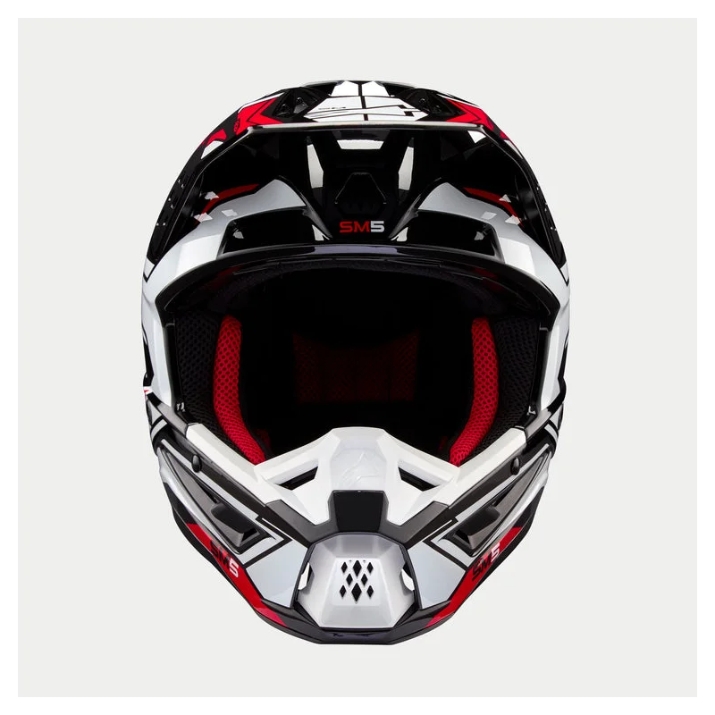Casque Alpinestars SM5 ACTION 2 Black/White/Bright Red Glossy