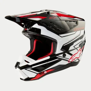 Casque Alpinestars SM5 ACTION 2 Black/White/Bright Red Glossy