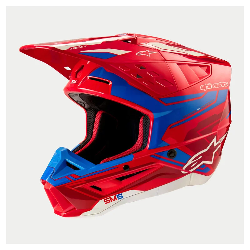 Casque Alpinestars SM5 ACTION 2 Bright Red/Blue Glossy