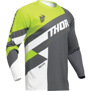 Maglia Thor Sector Checker Grigia Giallo Fluo