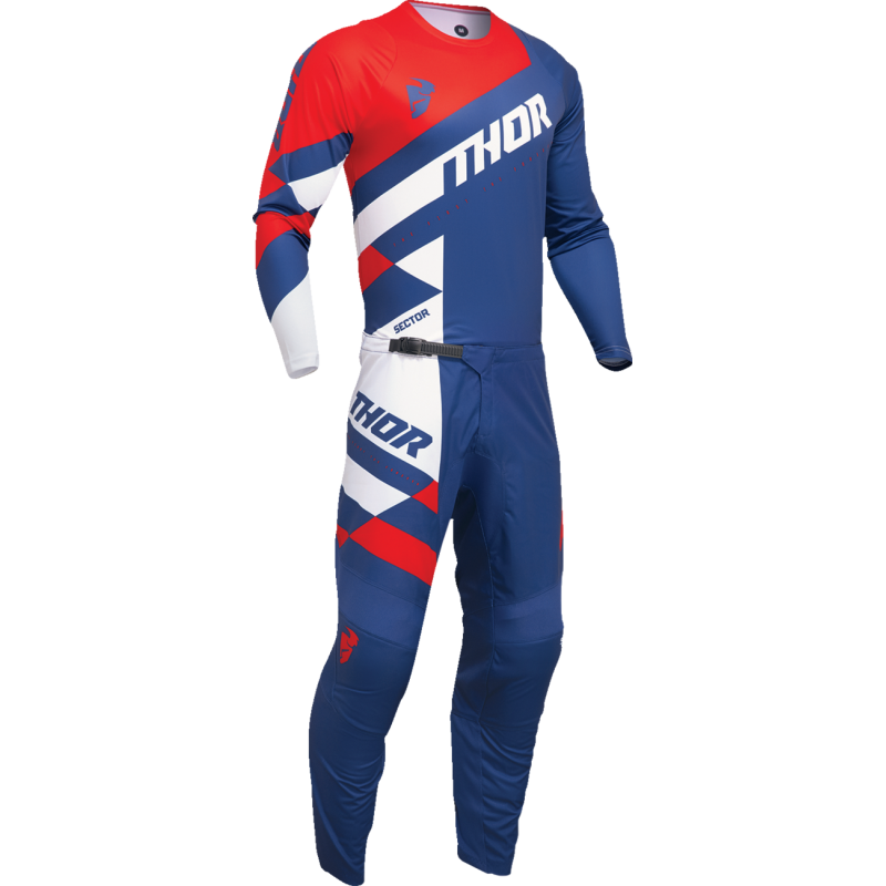 Maglia Thor Sector Checker Navy rossa