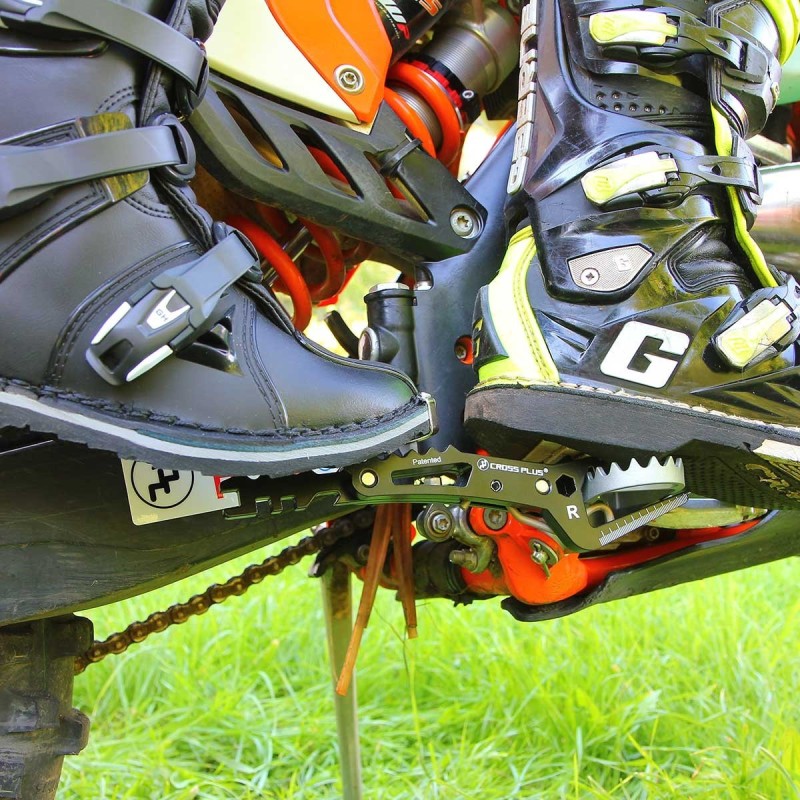 Universal passenger footpegs black cross - enduro - motard