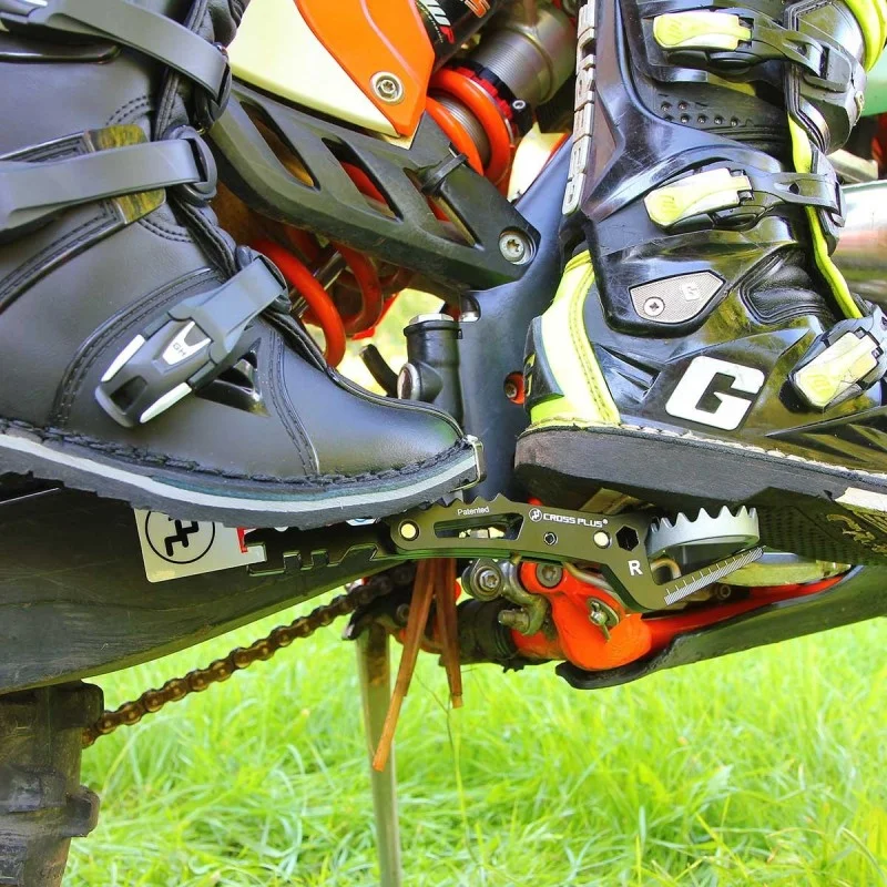 Universal passenger footpegs black cross - enduro - motard