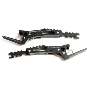 Universal passenger footpegs black cross - enduro - motard