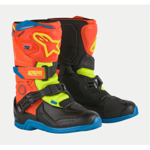 Bottes Cross Tech 3S Kids Alpinestars orange bleu jaune 2024