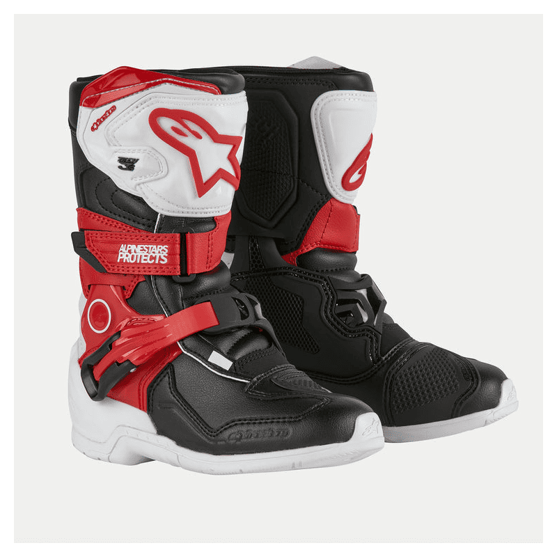 Motocross Stiefel Tech 3S Kids Alpinestars Weiß Rot Schwarz