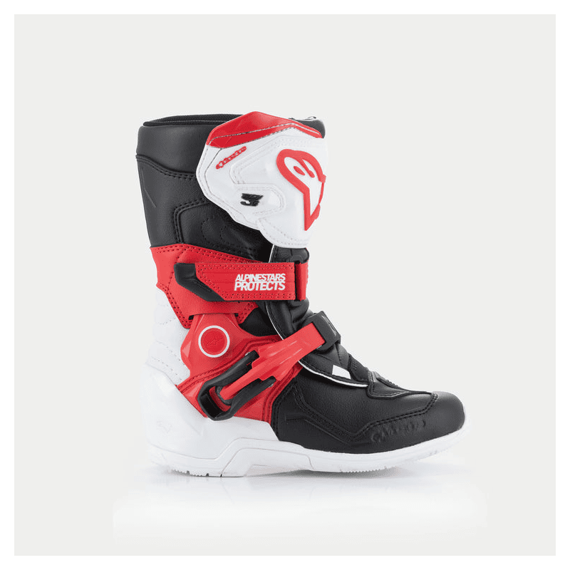 Motocross Stiefel Tech 3S Kids Alpinestars Weiß Rot Schwarz