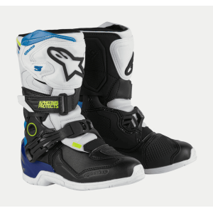 Bottes Cross Tech 3S Kids Alpinestars blanc bleu noir 2024