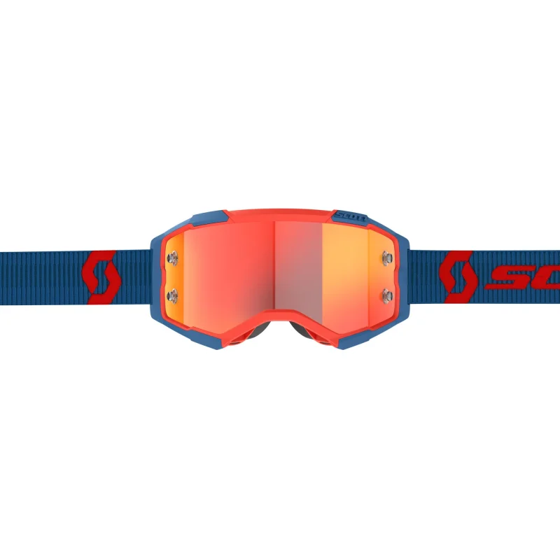 Goggle Scott Fury Dark Blue Neon Red with Orange Chrome Lens