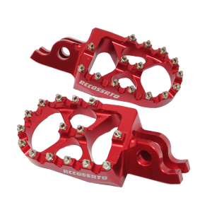 Pedane moto in ergal CNC - Honda rosso