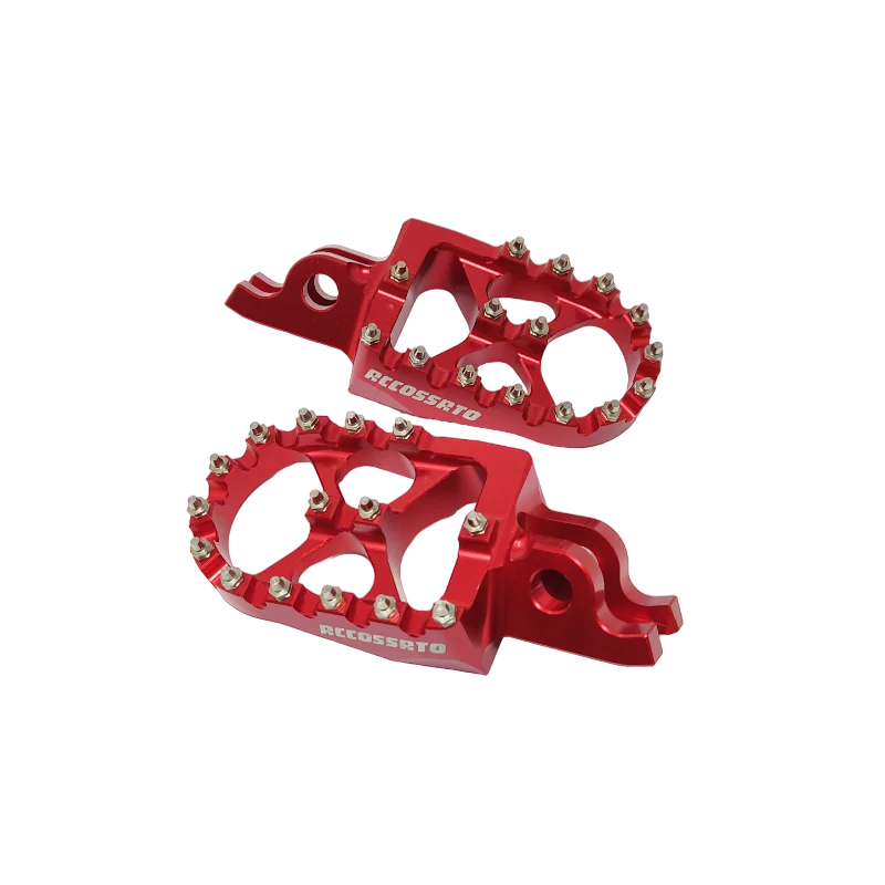 Pedane moto in ergal CNC - Honda rosso