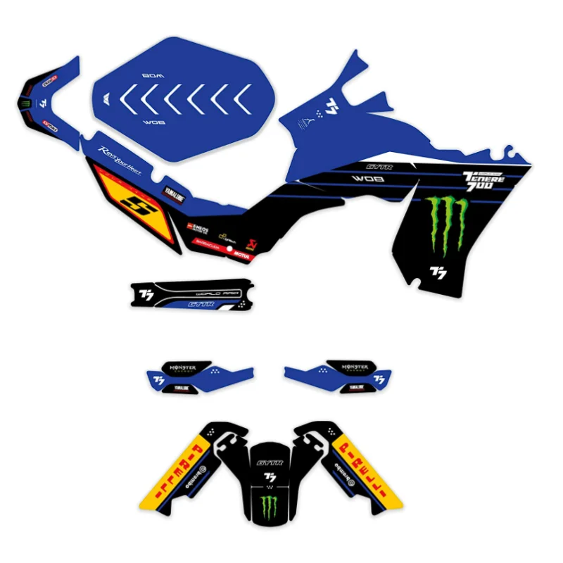 Dekorset “Replica Blue” Yamaha Ténéré 700 - World Raid - Rtech restyling revolution T7