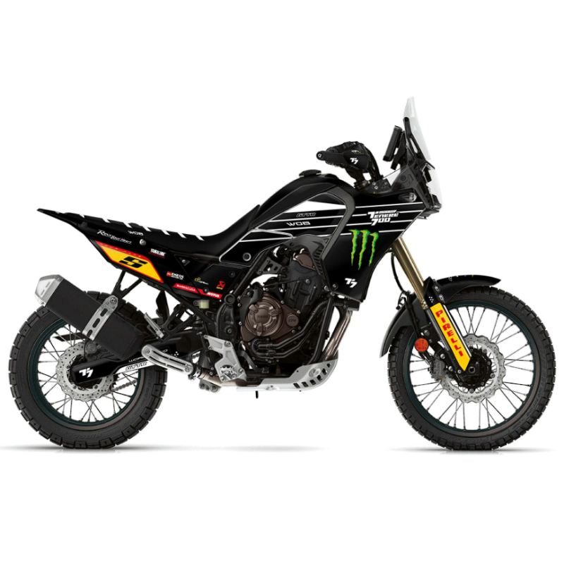 Graphic kit “Replica Black” Yamaha Ténéré 700 - World Raid - Rtech restyling revolution T7