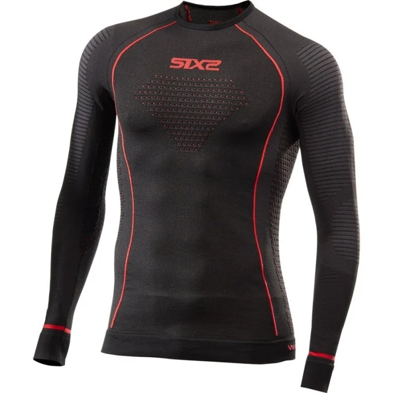 Maglia Tecnica Maniche lunghe invernale SIXS Nera/Rossa