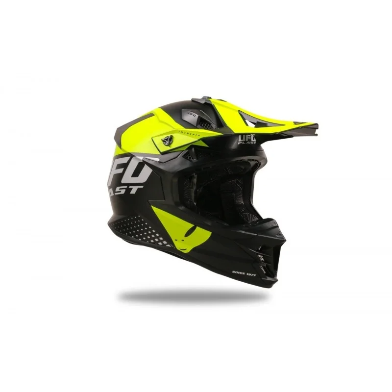 Casco UFO Intrepid Nero Giallo Fluo