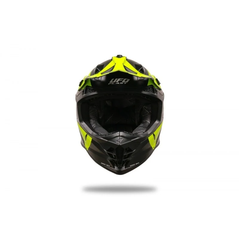 Casque Cross UFO noir jaune fluo