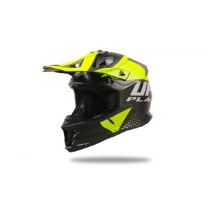 Casco UFO Intrepid Nero Giallo Fluo