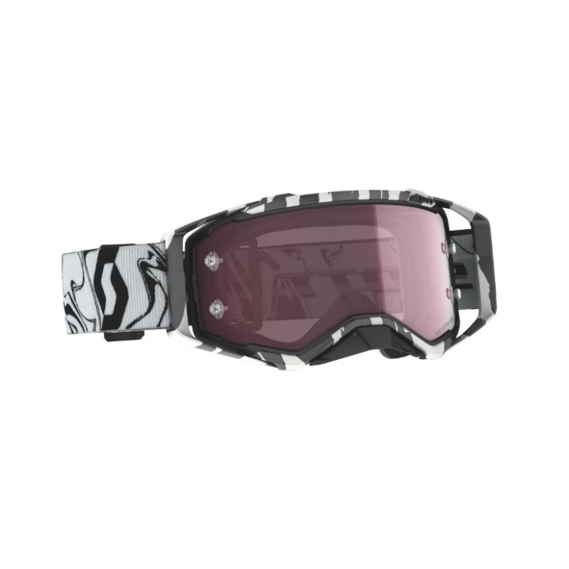 Maschera occhiale Scott Prospect Amplifier Marble Nero/Bianco | lente Rose works