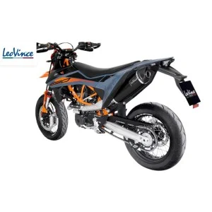 Leo Vince One Evo Vollauspuffanlage Schwarz für GasGas ES-SM 700 22–23|Ktm Enduro SMC R 690 21-23