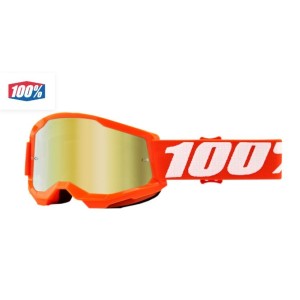 Masque 100% Strata 2 Youth Orange lentille miroir dorée