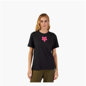 T-Shirt FOX Head Donna Black|Pink