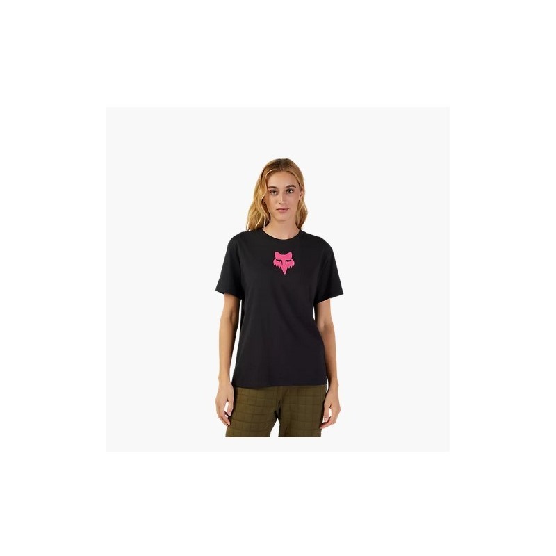 T-Shirt FOX Head Donna Black|Pink