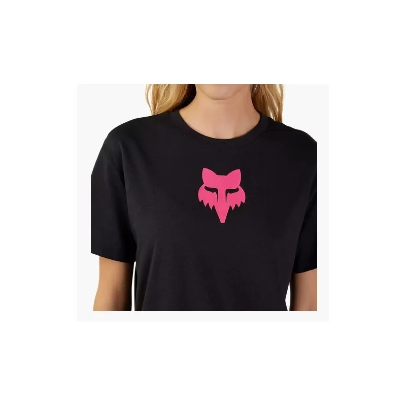 T-Shirt FOX Head Donna Black|Pink