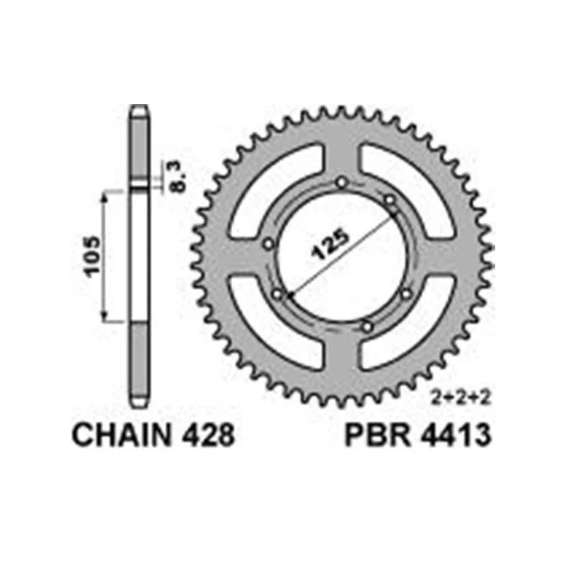 Kit catena-corona-pignone PBR passo 428 | HM-Vent 50