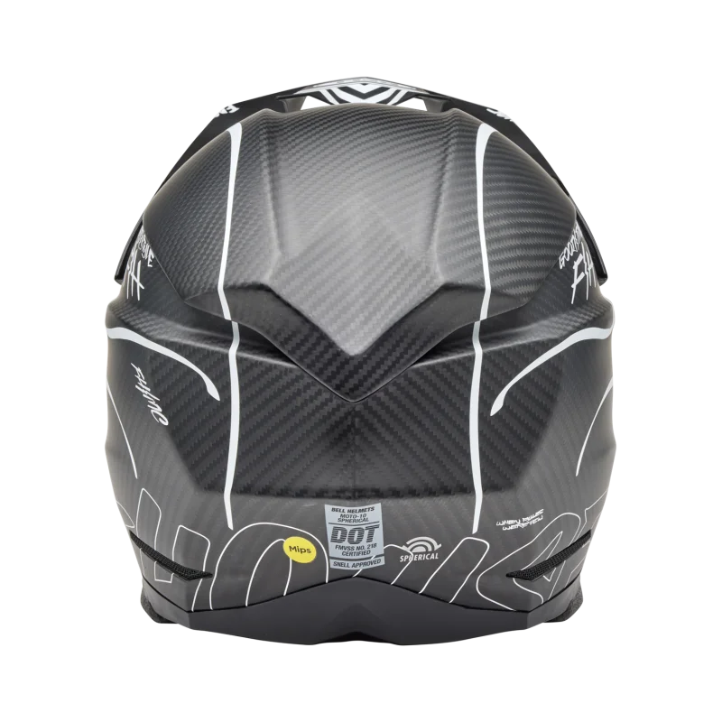 Casque Bell Moto10 Sphérique 2025 Fasthouse Raven Noir Mat/Blanc