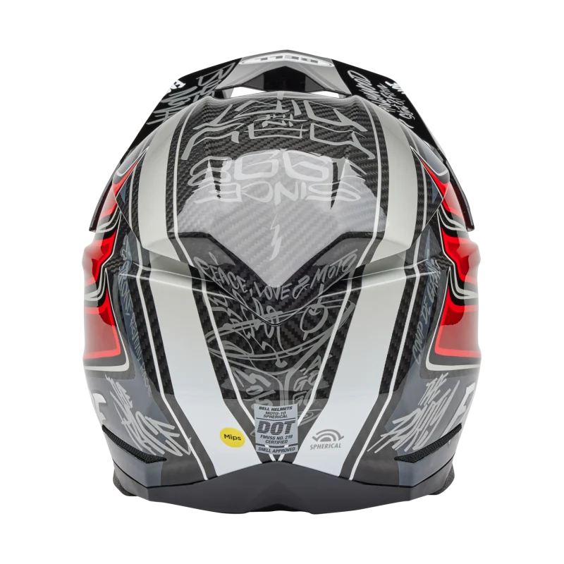 Casco BELL Moto-10 Spherical Fasthouse DITD 25 Grigio/Rosso