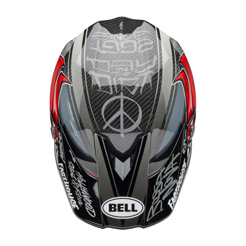Casco BELL Moto-10 Spherical Fasthouse DITD 25 Grigio/Rosso