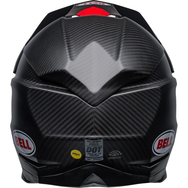 Casque BELL Moto-10 Spherical Carbon Noir Satiné Brillant/Rouge
